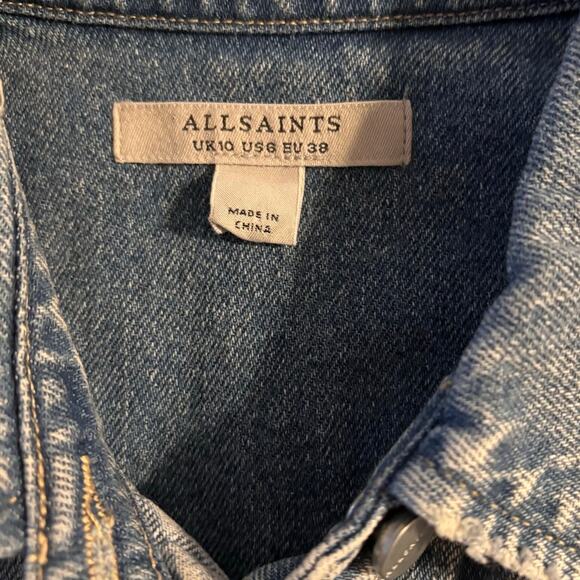 All Saints Light Blue Denim Maxi Dress - Picture 4 of 16